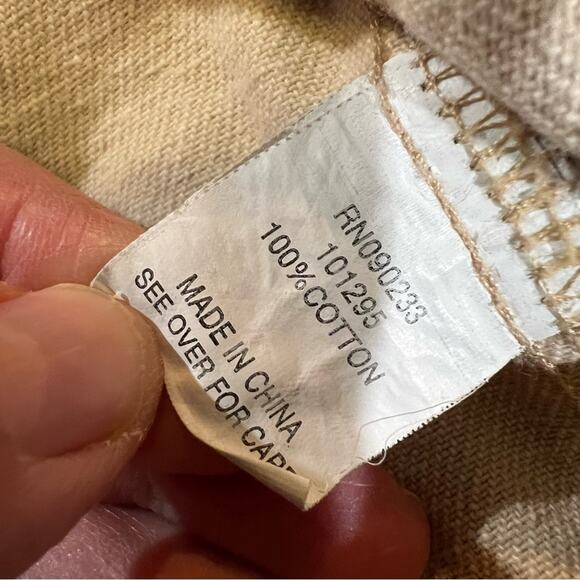 Kendall and Kylie Denim Front Zip Patch Pocket Pinafore Tan size L - Picture 5 of 11